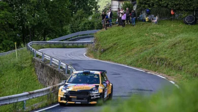 Davide Caffoni in azione sulle strade dell’Ossola. Ph di Alberto Caldani